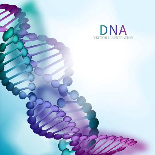 DNA strands colorful on white background.Scientific molecular abstract concept.Realistic vector illustration - Vector, Image