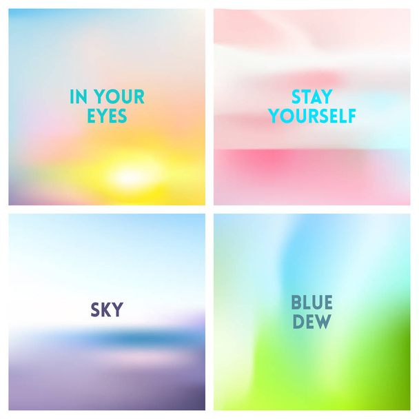 Abstract vector multicolored blurred background set. 4 colors set - Wektor, obraz
