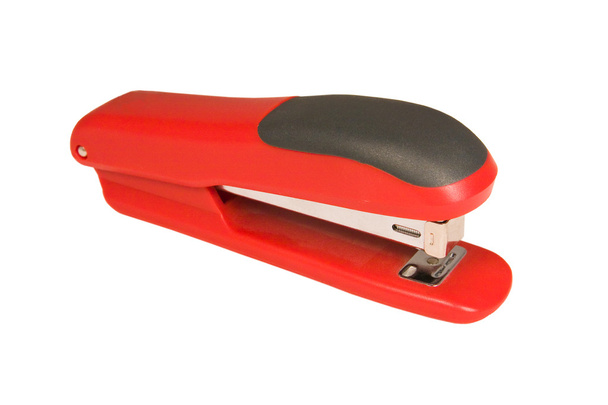 Red stapler, isolated - Photo, Image