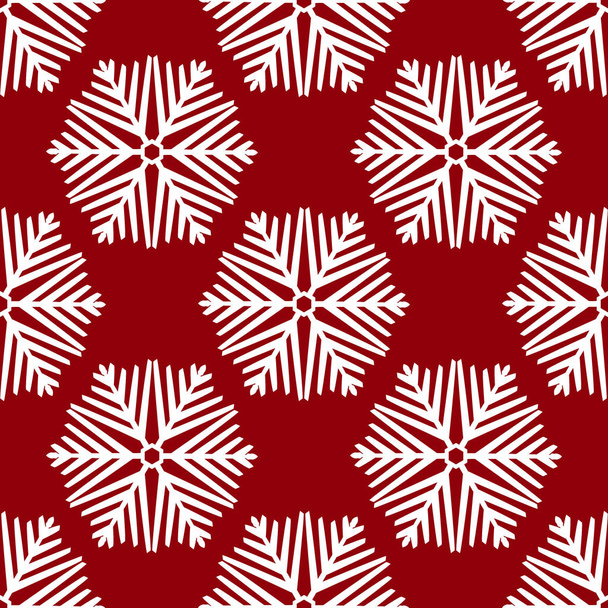 シームレスな白いクリスマス雪 - ベクター画像