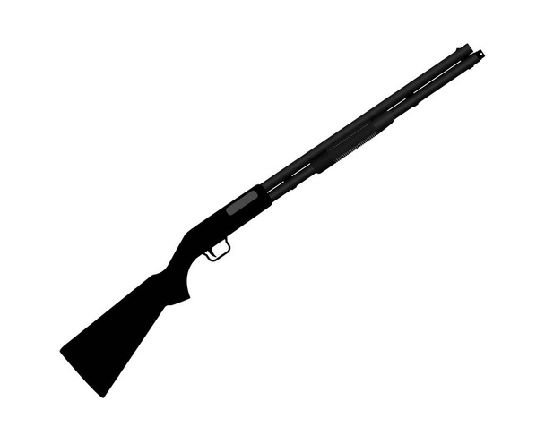 rifle para cazar sobre fondo blanco
 - Vector, imagen