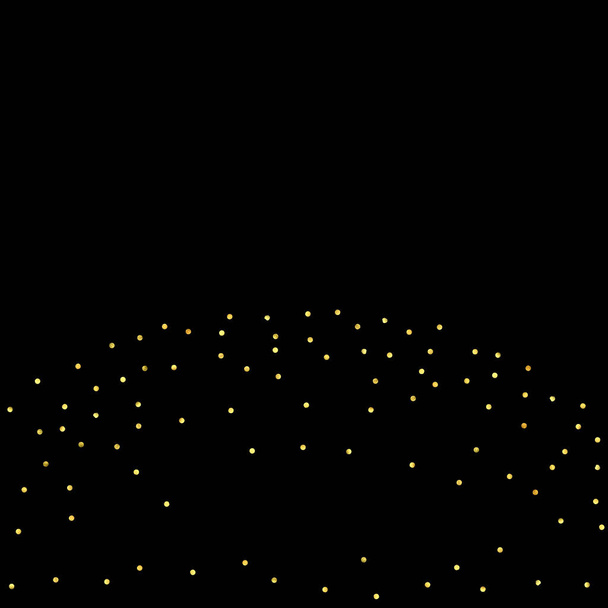 Goldglitzerpartikel auf schwarzem Hintergrund.  - Vektor, Bild