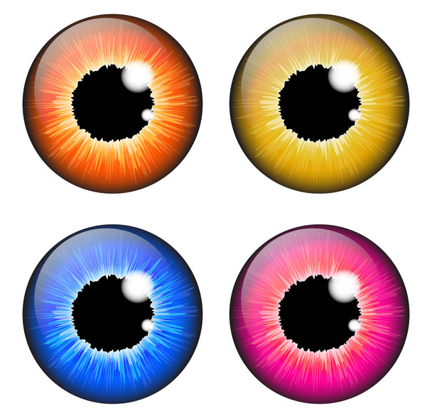  duhovky oční realistická vektorová scénografii izolovaných na bílém backgro - Vektor, obrázek