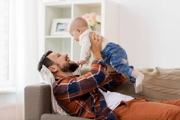 happy father with little baby boy at home - Photo, Image