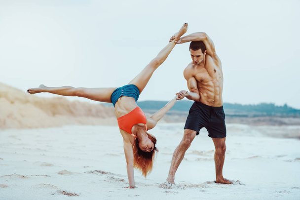 Sports couple training - Photo, Image