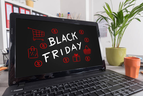 Black-Friday-Konzept auf dem Laptop - Foto, Bild