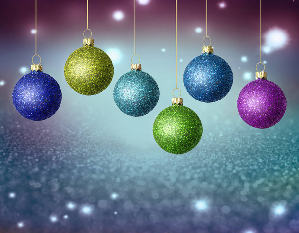 christmas balls with copy space. - Foto, imagen