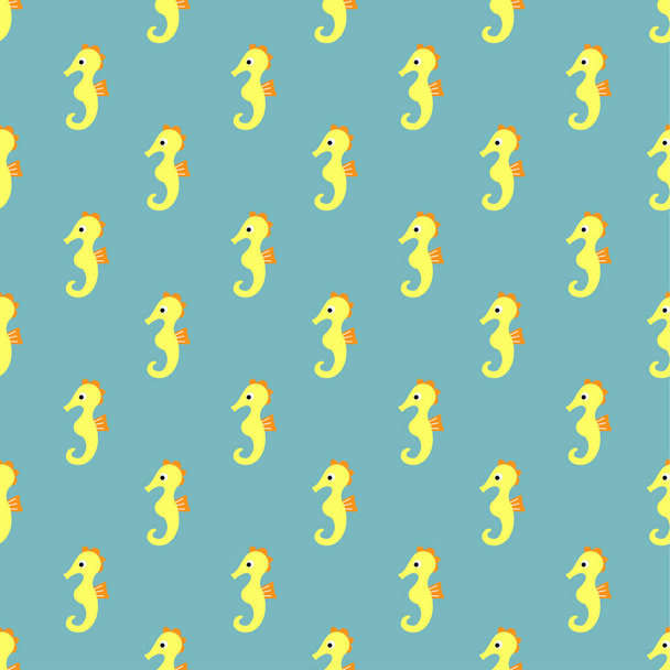 pattern with sea horse - Vector, imagen