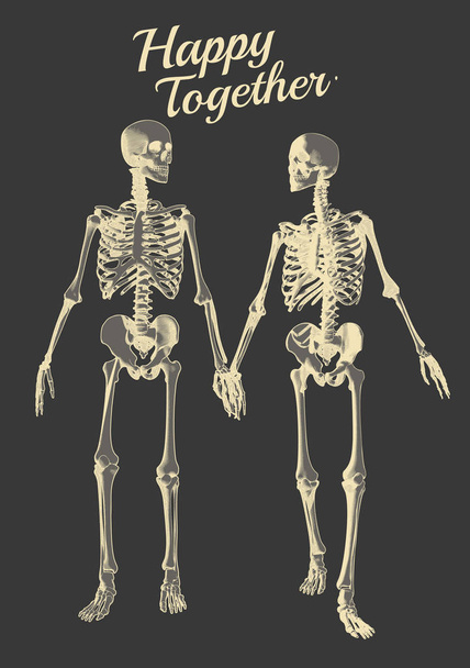 Ένα ζευγάρι από σκελετό εραστής εικονογράφηση - Διάνυσμα, εικόνα