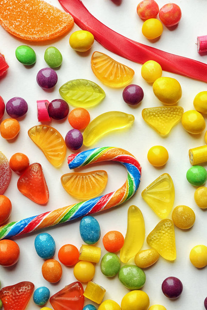 Delicious multicolored candies - Fotoğraf, Görsel