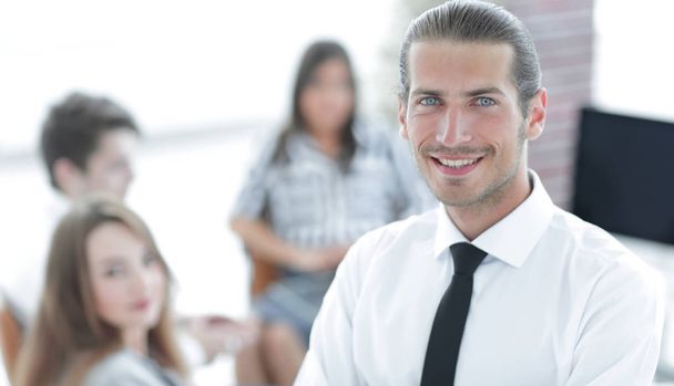 successful young business men on blurred background - Photo, Image