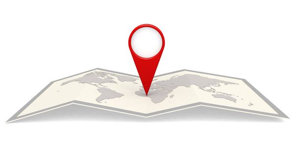 Карта мира в рамке с указателем на штифт
 - Фото, изображение