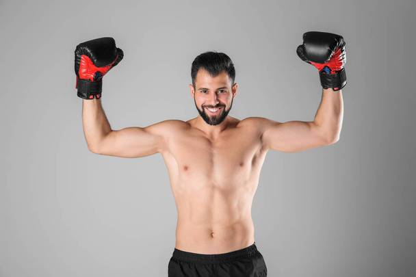 Male boxer on background - Фото, изображение