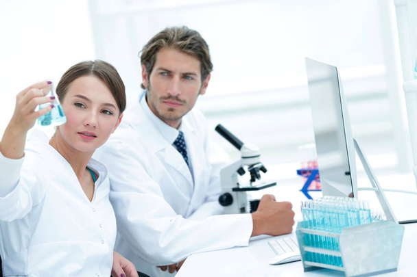 Team of Biologists Researchers Working in Laboratory - Photo, Image