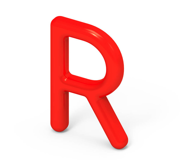3D render red alphabet R - Foto, afbeelding