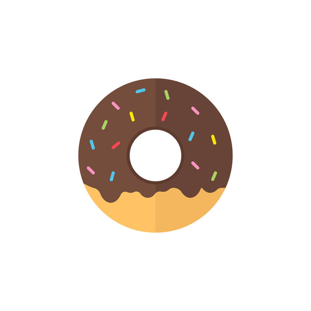 Плоский значок пончика, елементи харчового напою
 - Вектор, зображення