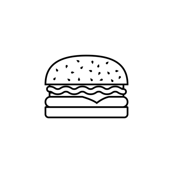 Ícone de linha de hambúrguer, elementos de bebida alimentar
 - Vetor, Imagem