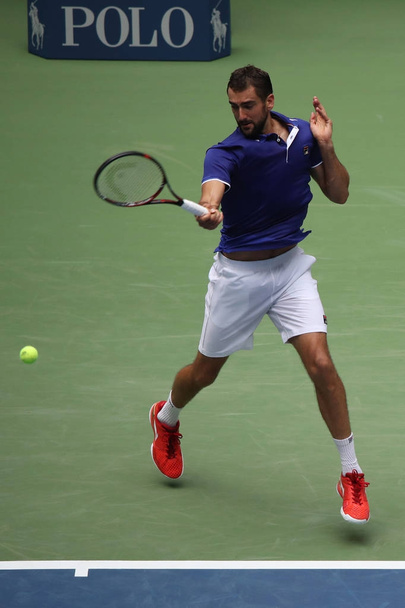 Professional tennis player Marin Cilic of Croatia in action during his 2017 US Open first round match - Φωτογραφία, εικόνα