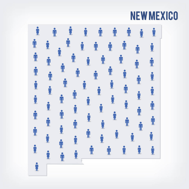Vektormenschen-Karte des Bundesstaates New Mexico. das Konzept der Bevölkerung. - Vektor, Bild