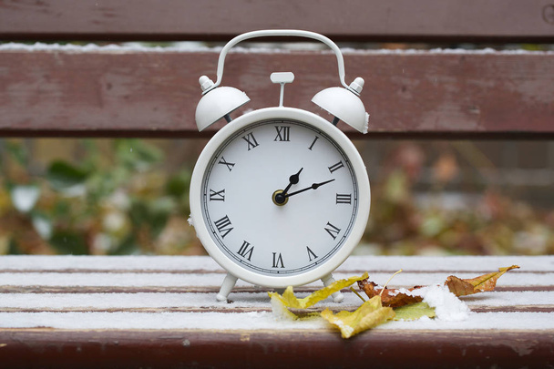 Vintage clock on a bench - Photo, Image