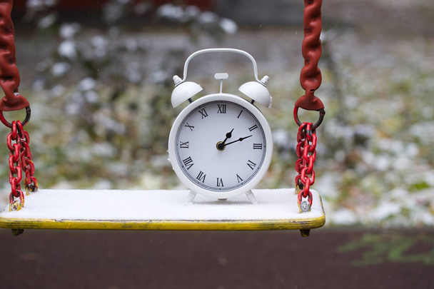 Vintage clock on a swing - Photo, Image