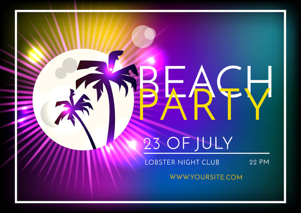 Modèle de flyer vectoriel de fête de plage d'été
 - Vecteur, image