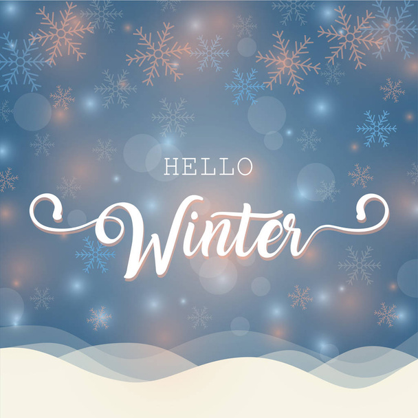 Hello winter vector illustration - Vektor, Bild