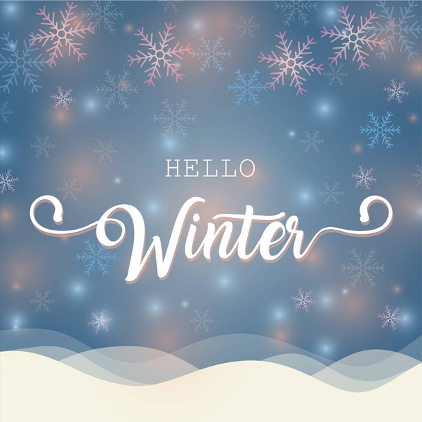 Hello winter vector illustration - Vector, Image
