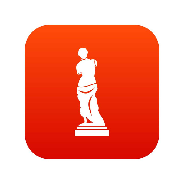 Ancient statue icon digital red - Vector, Image
