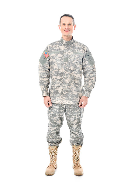 soldat souriant en uniforme militaire
 - Photo, image