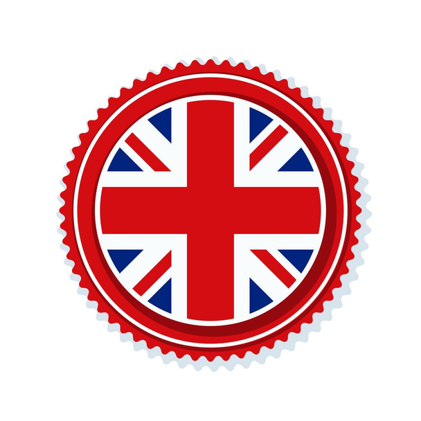 botón con bandera inglesa
  - Vector, imagen