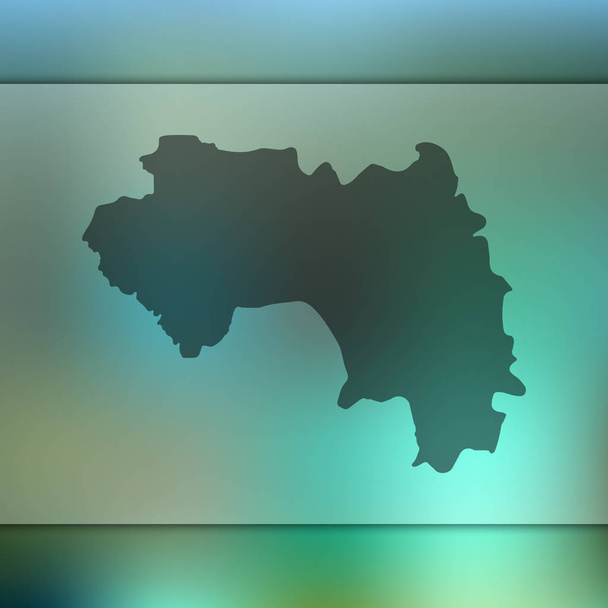 Guinea map. Vector silhouette of Guinea. Blurred background - Vector, imagen