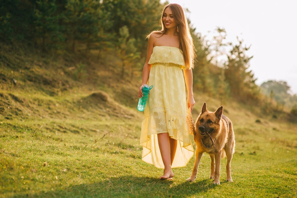  young woman and her dog - Photo, Image
