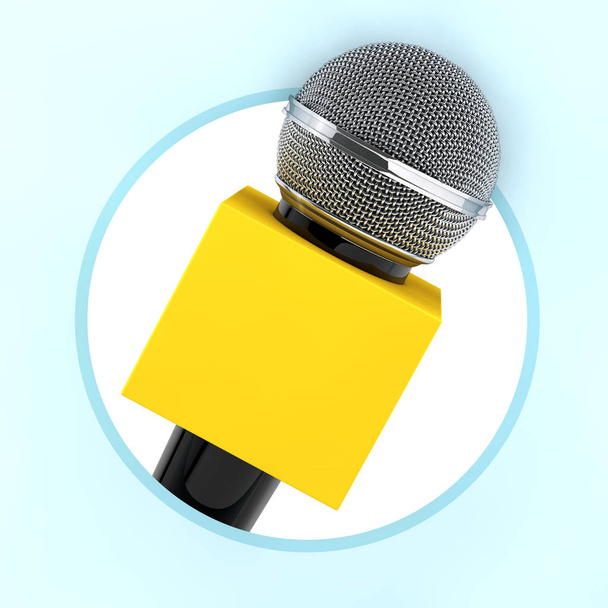 Микрофон с коробкой для копирования дизайна Yours как круговая икона
.  - Фото, изображение