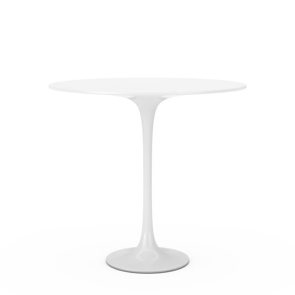 Μοντέρνο πλαστικό λευκό στρογγυλό τραπέζι. 3D rendering - Φωτογραφία, εικόνα