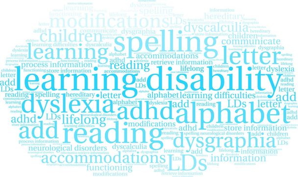 Discapacidad de aprendizaje Word Cloud
 - Vector, imagen