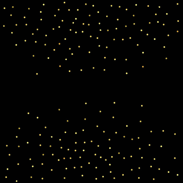 Glitter gold particles on black background. - Vector, Image