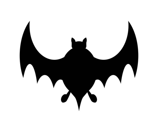 Halloween vleermuis silhouet vector design geïsoleerd op witte backgr - Vector, afbeelding