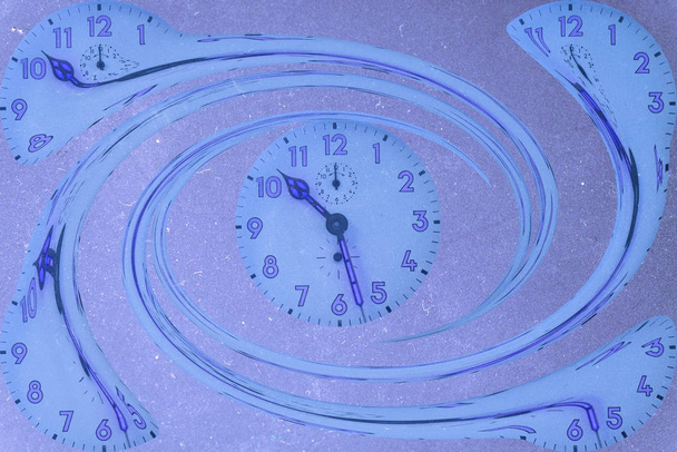 Spiral clocks with a background  - Photo, Image