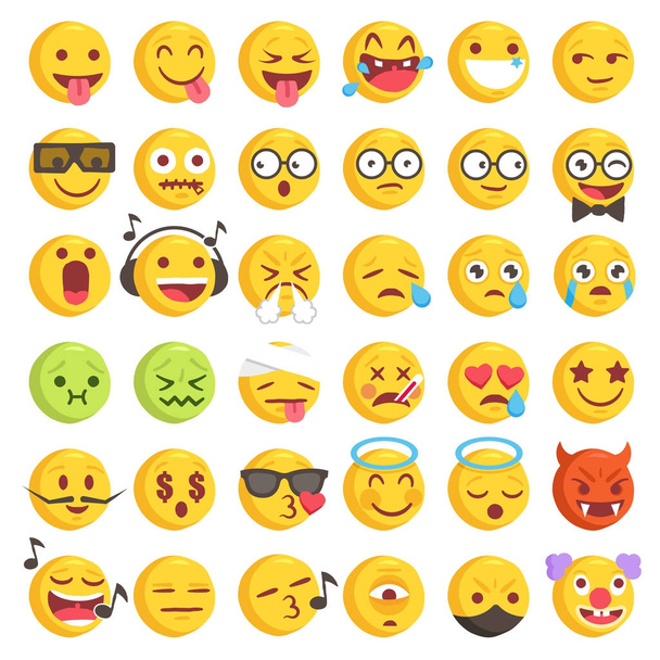 grob von Hand gezeichnete große Emojis Set 2 - Vektor, Bild