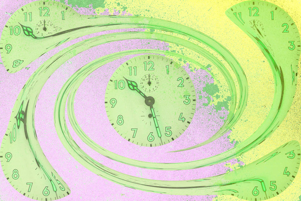 Spiral clocks with a background  - Photo, Image