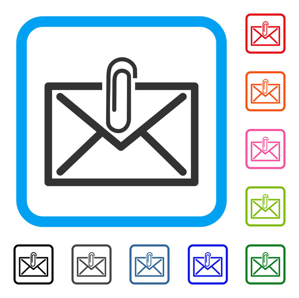 Mail Attachment Framed Icon - Вектор,изображение