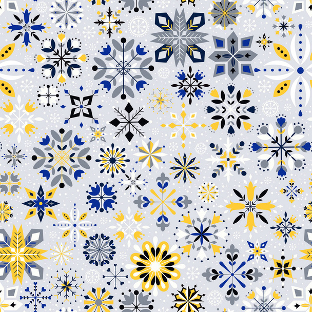 Christmas snowflakes pattern - Vektör, Görsel