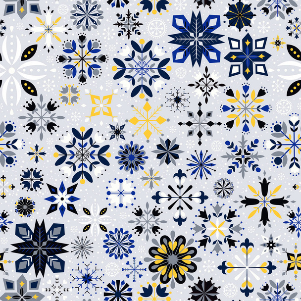 Christmas snowflakes pattern - Vector, Imagen