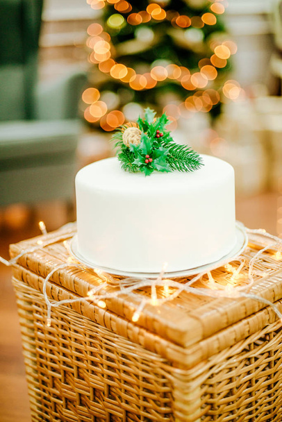 Appetizing cake for  New Year and christmas celebration - Фото, изображение