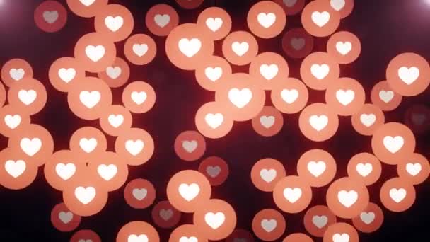 many heart shape like icon random moving animation background - New unique quality universal motion dynamic colorful joyful dance music holiday video footage - Footage, Video
