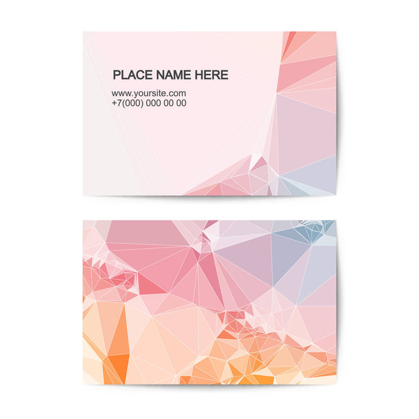 visit card template with polygonal backgroun - Διάνυσμα, εικόνα