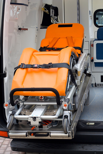 Close-up wheel-litter in ambulance - Фото, изображение