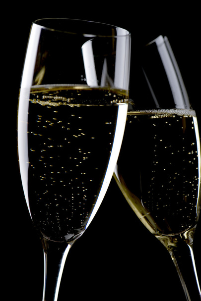 iki kadeh şampanya makro - Fotoğraf, Görsel