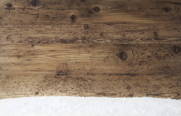 Aged Wooden Texture, Background With Copy Space, Snow - Foto, Imagem